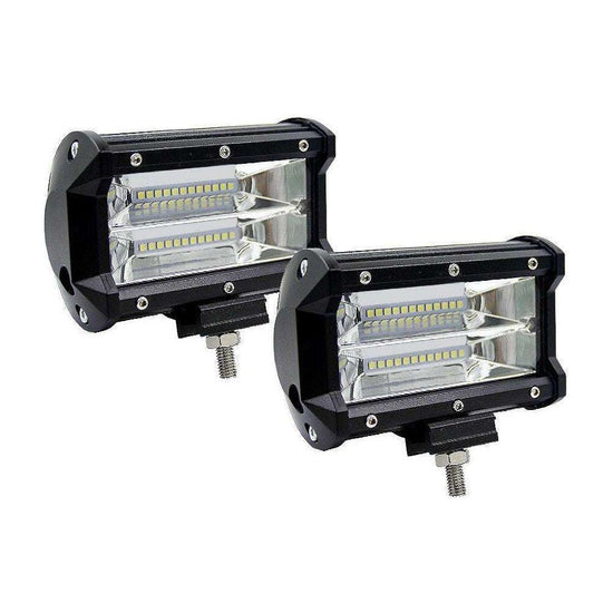 2x 5inch Flood LED Light Bar Offroad Boat Work Driving Fog Lamp Truck Scene 4x4 - Magdasmall