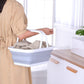 2x 9L Collapsible Laundry Folding Basket Wash Clothes w Handles Bin - Grey/White - Magdasmall