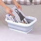 2x 9L Collapsible Laundry Folding Basket Wash Clothes w Handles Bin - Grey/White - Magdasmall