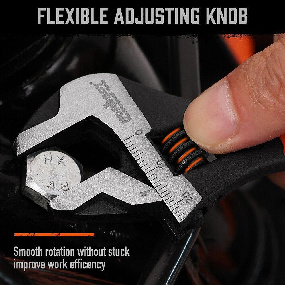 2x Adjustable Wrench Set 6" 10" Wide Jaw Spanner Cr-V Steel Workshop Metric SAE - Magdasmall