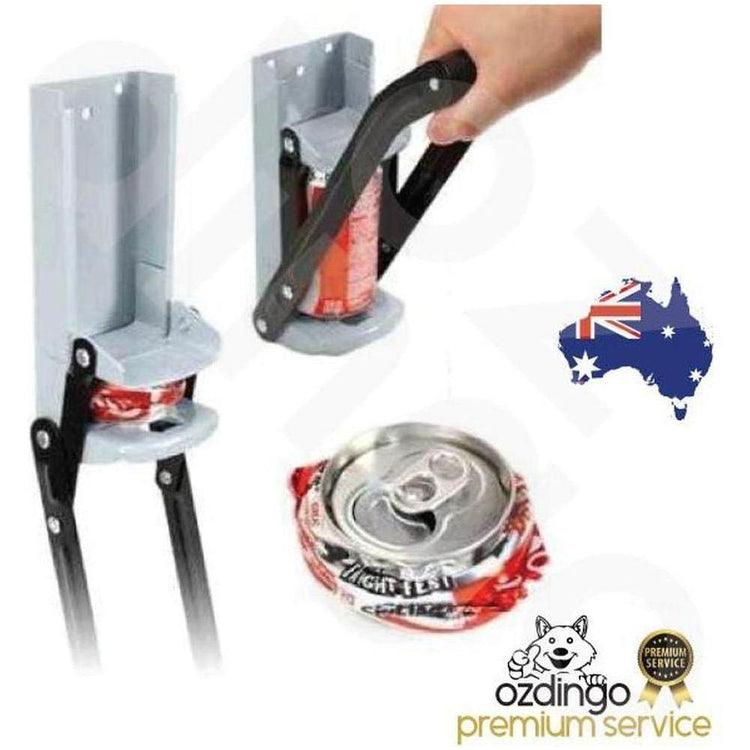 2x Aluminium Can Crusher - 16oz Beer Soda Smasher - Wall Mounted Bottle Opener - Magdasmall