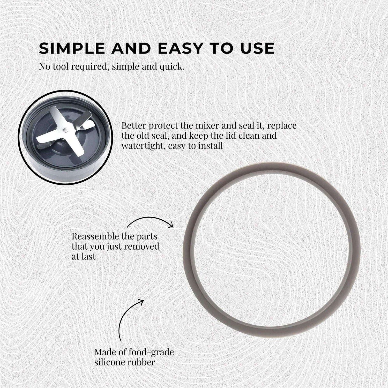 2x For Nutribullet Gasket Seal Grey Ring For 900W - Most 600W 1200W Blade - Magdasmall