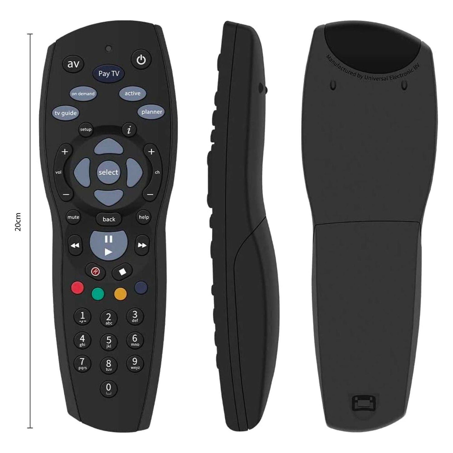 2x PayTV Remote Control Compatible with Foxtel MYSTAR SKY NEW ZEALAND - Black - Magdasmall