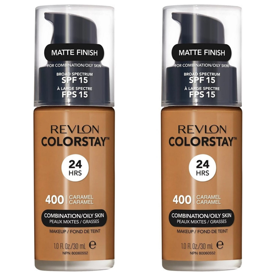 2x Revlon ColorStay Makeup for Combination Oily Skin SPF 15 - Caramel 400 - 30 ml - Magdasmall