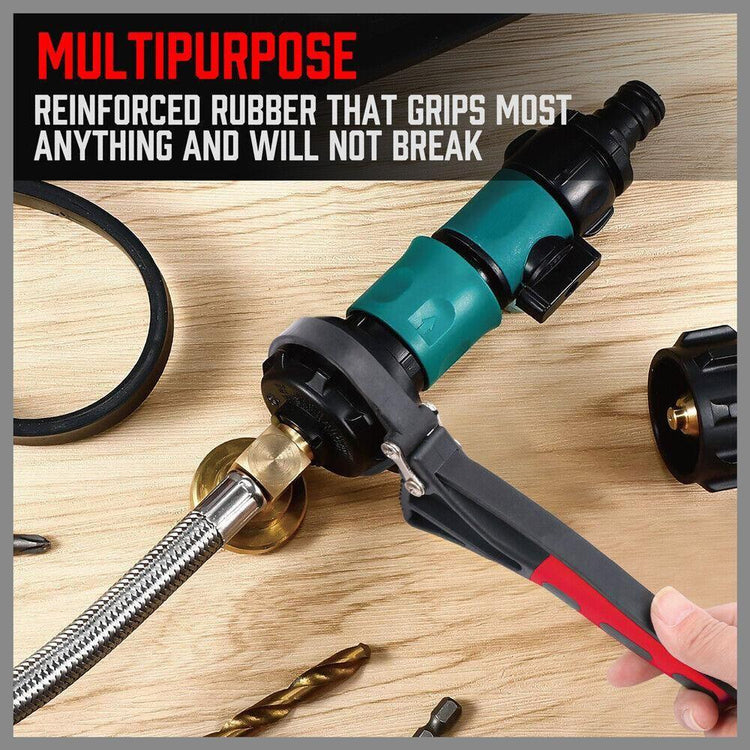 2x Rubber Strap Wrench Adjustable DIY Plumber Jars Hose Pipe Oil Filter Opener - Magdasmall