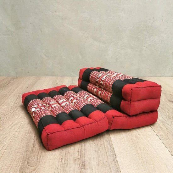 3-Fold Zafu Meditation Cushion Set Red-Ele - Magdasmall