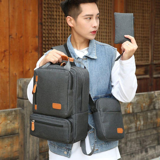 3-Piece Travel Backpack Set - Stylish Multi-Functional Backpack, Shoulder Bag & Pouch for Men & Women - Magdasmall