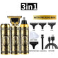 3-in-1 Professional Hair Clipper Set - Rechargeable Beard Trimmer, Nose Hair Trimmer, and Electric Shaver with USB Cable, Cleaning Brush, and Attachments - Magdasmall