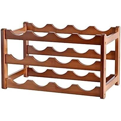 3-layer Bamboo Wine Storage Rack (12 bottles) - Magdasmall