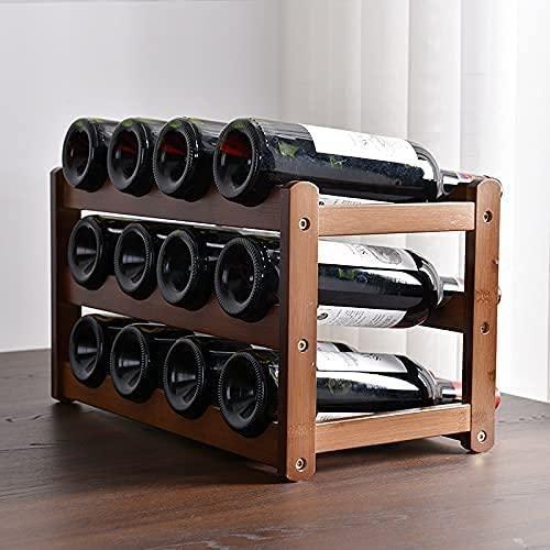3-layer Bamboo Wine Storage Rack (12 bottles) - Magdasmall