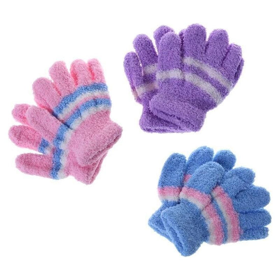 3 Pair Baby Gloves Warm Winter Full Finger Thermal Coral Fleece Kids