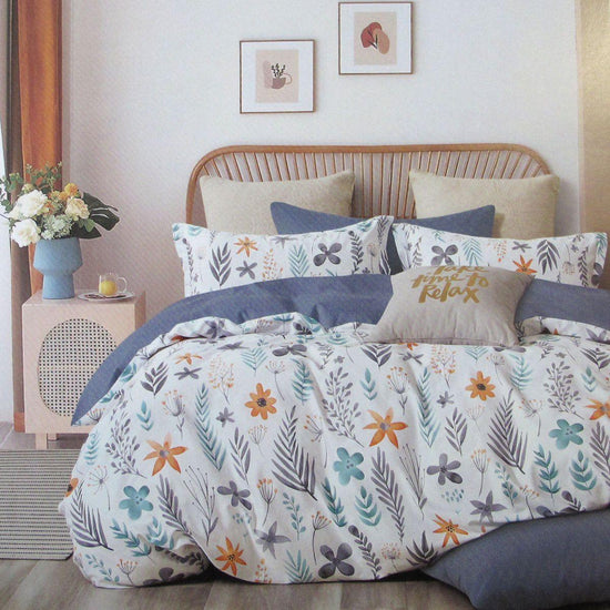 300TC Adriana Reversible Cotton Quilt Cover Set King - Magdasmall