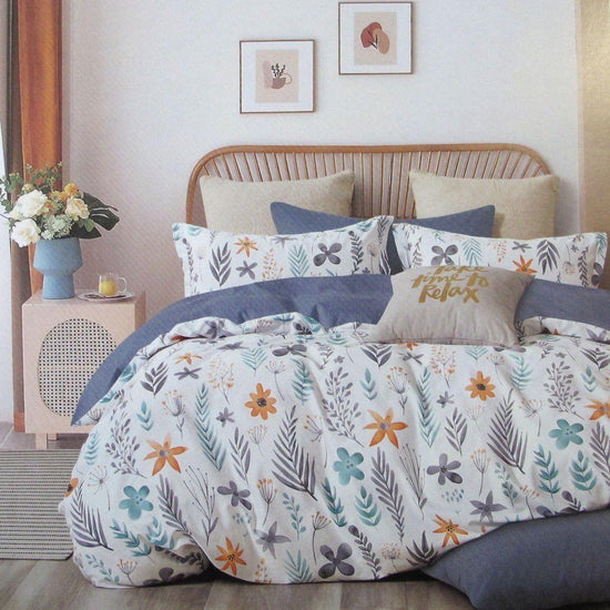 300TC Adriana Reversible Cotton Quilt Cover Set Queen - Magdasmall