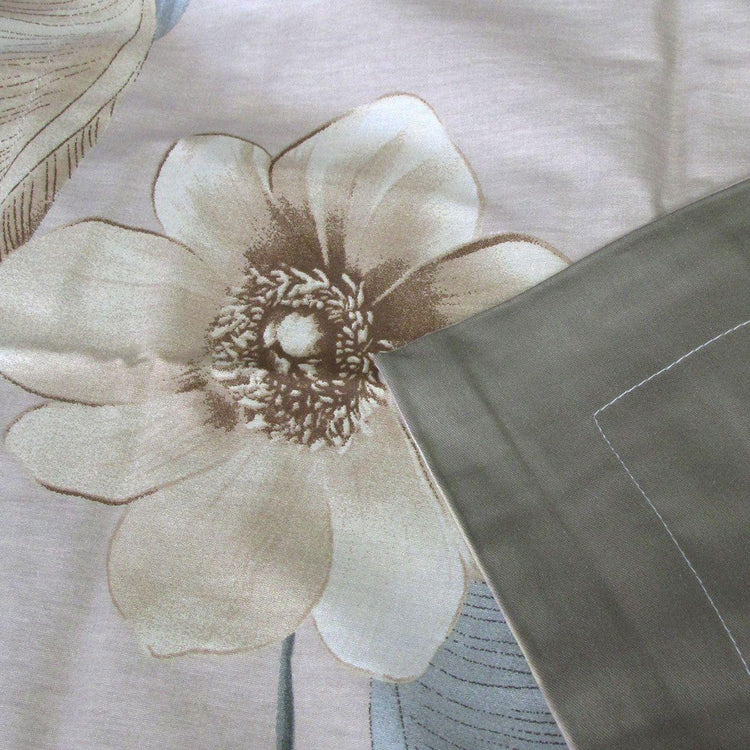300TC Bahamas Taupe Reversible Cotton Quilt Cover Set Queen - Magdasmall
