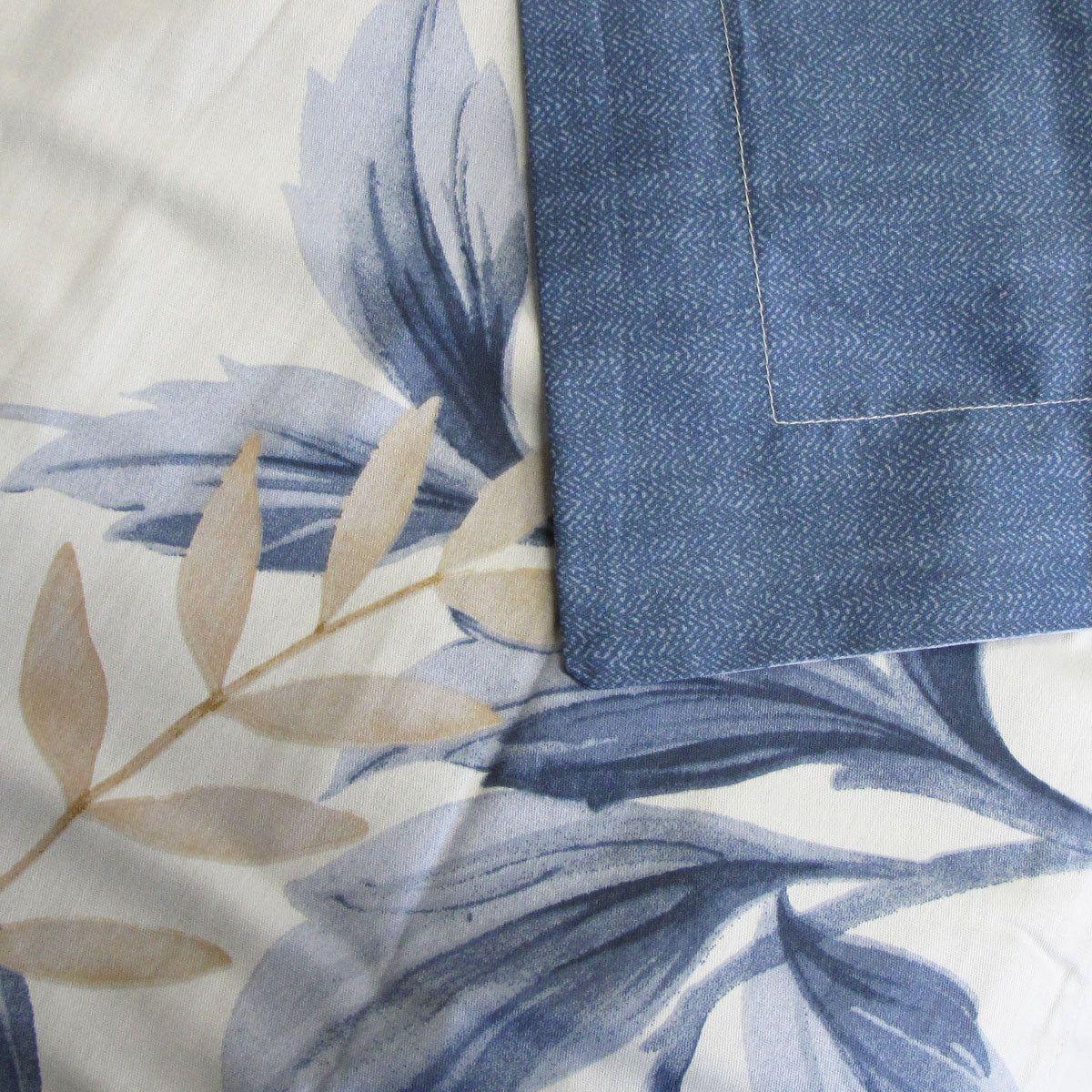 300TC Carolyn Blue Reversible Cotton Quilt Cover Set Queen - Magdasmall