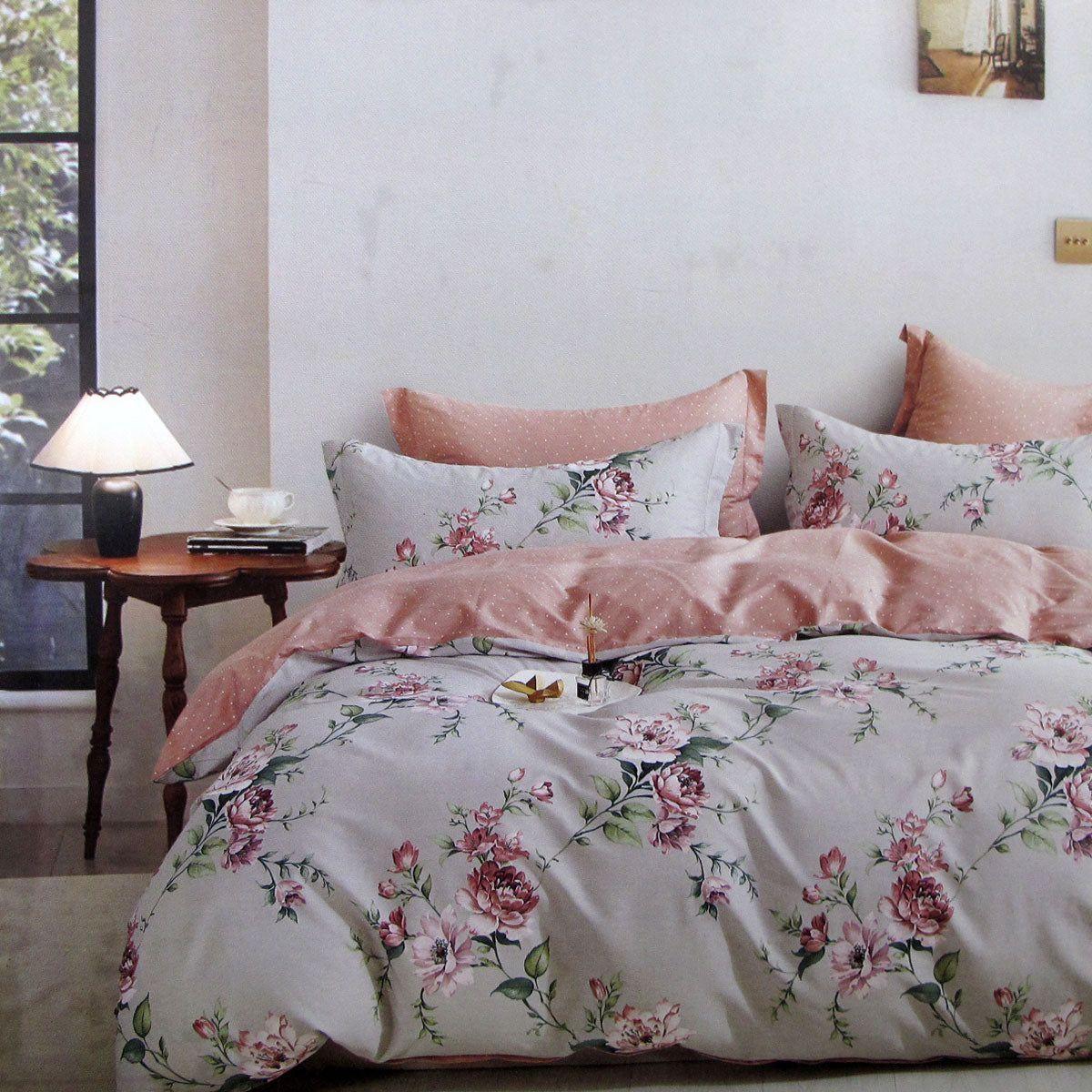 300TC Caterina Reversible Cotton Quilt Cover Set Queen - Magdasmall
