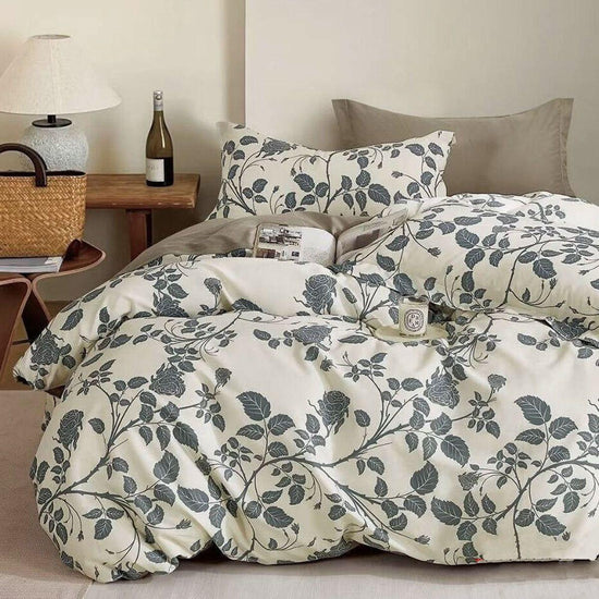 300TC Elisabeth Reversible Cotton Quilt Cover Set Queen - Magdasmall