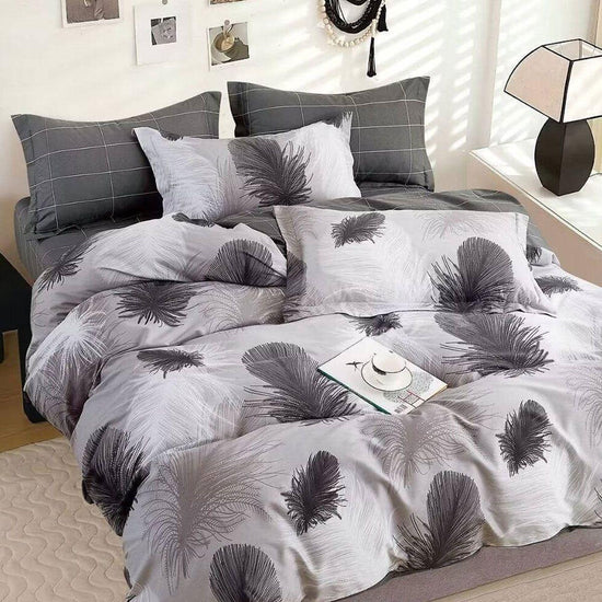 300TC Heidi Grey Reversible Cotton Quilt Cover Set King - Magdasmall