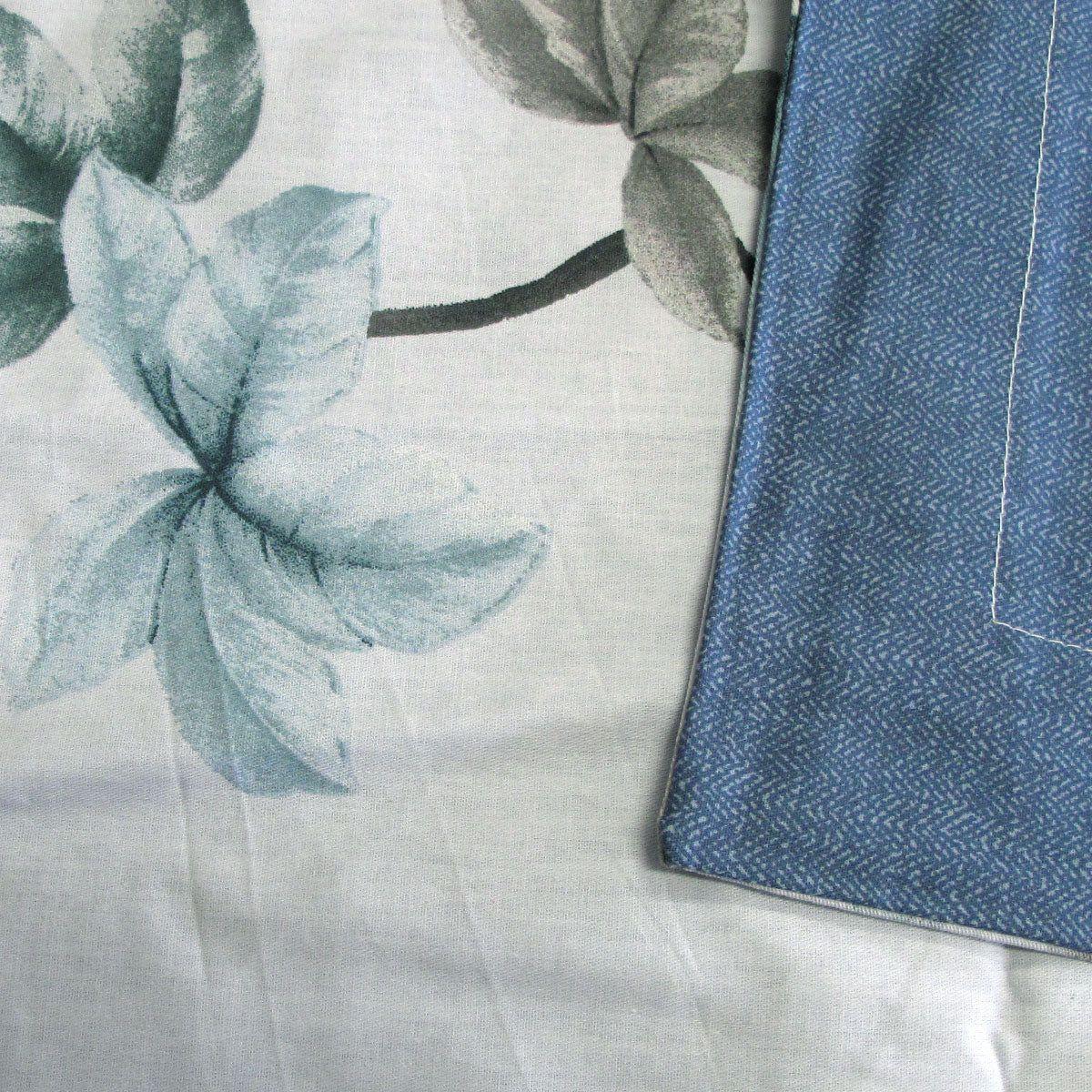 300TC Milla Blue Reversible Cotton Quilt Cover Set Queen - Magdasmall