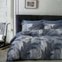 300TC Palm Leaf Blue Reversible Cotton Quilt Cover Set Queen - Magdasmall