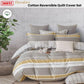 300TC Theodore Grey Reversible Cotton Quilt Cover Set Queen - Magdasmall
