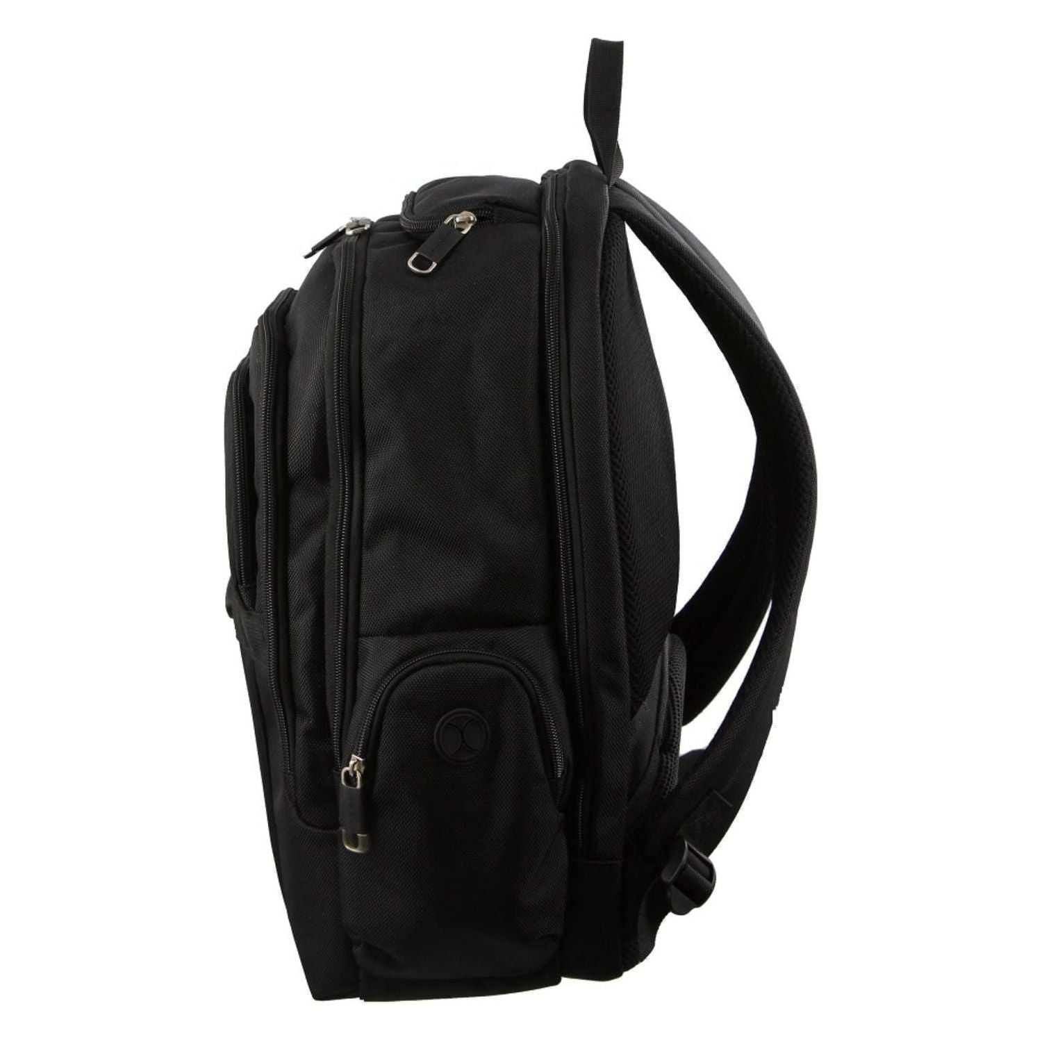 30L Pierre Cardin Large Padded Backpack Bag w Laptop Sleeve Travel Luggage - Black - Magdasmall