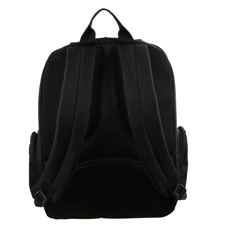 30L Pierre Cardin Large Padded Backpack Bag w Laptop Sleeve Travel Luggage - Black - Magdasmall