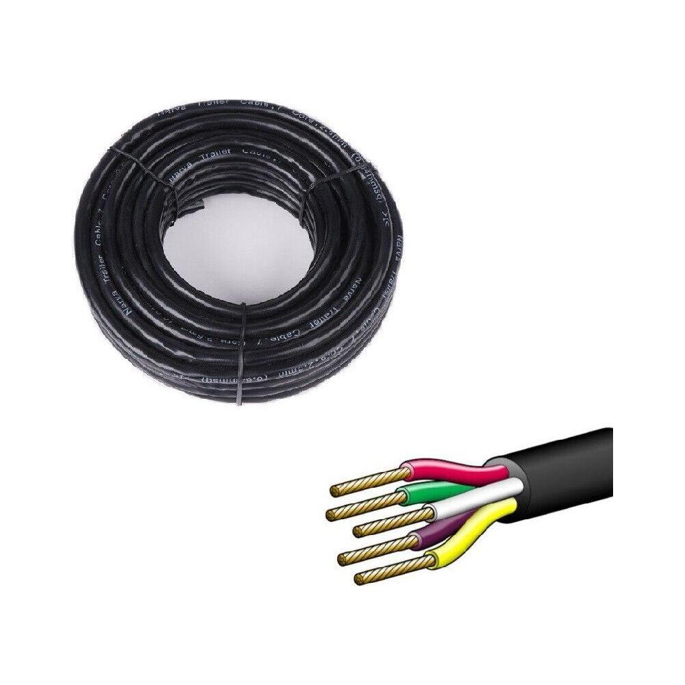 30M x 5 Core Wire Cable Trailer Cable Automotive Boat Caravan Truck Coil V90 PVC - Magdasmall