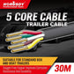 30M x 5 Core Wire Cable Trailer Cable Automotive Boat Caravan Truck Coil V90 PVC - Magdasmall