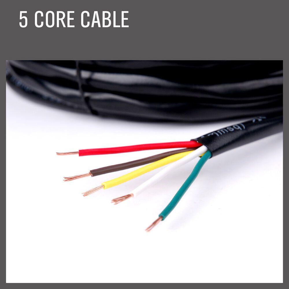 30M x 5 Core Wire Cable Trailer Cable Automotive Boat Caravan Truck Coil V90 PVC - Magdasmall