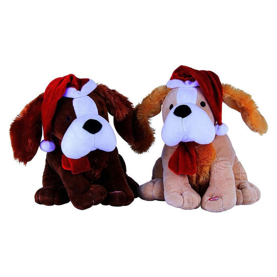 30cm Christmas Xmas Musical Dog Santa Hat Jingle Bells Decoration - Magdasmall