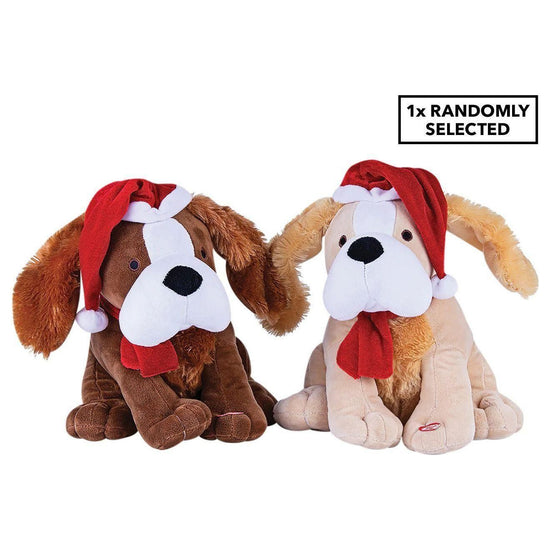 30cm Christmas Xmas Musical Dog Santa Hat Jingle Bells Decoration - Magdasmall