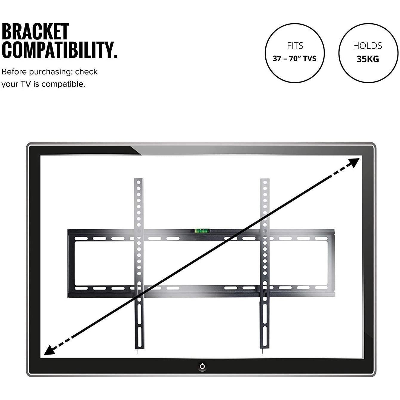 32-70 Inch Fixed TV Wall Mount Bracket TV Bracket Wall Mount up to 75KG - Magdasmall