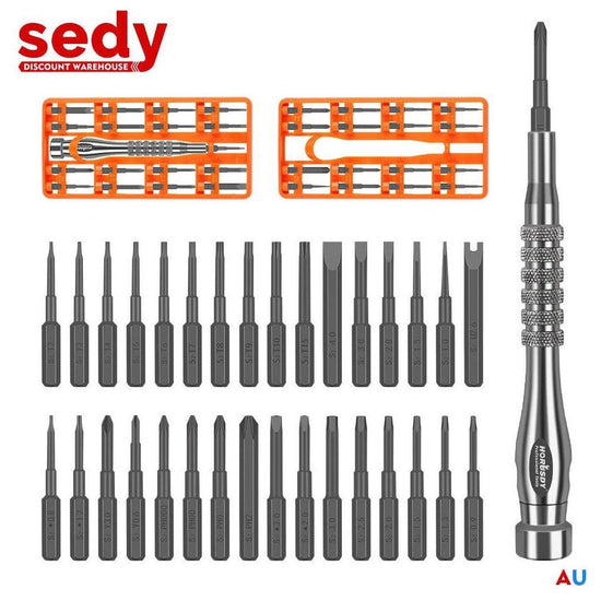 33 PC PRECISION SCREWDRIVER SET BITS PHILIP FLAT SLOTTED TORX HEX ELECTRONIC FIX - Magdasmall