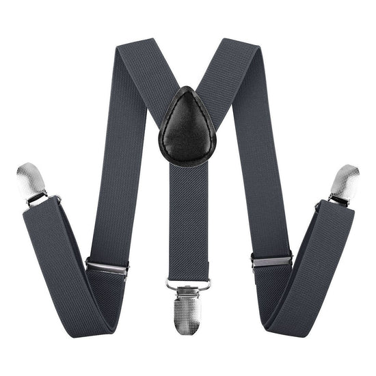 35mm WIDE SUSPENDERS Mens Adjustable Braces Clip On Trouser Elastic Y-Back - Black - Magdasmall