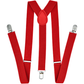 35mm WIDE SUSPENDERS Mens Adjustable Braces Clip On Trouser Elastic Y-Back - Red - Magdasmall
