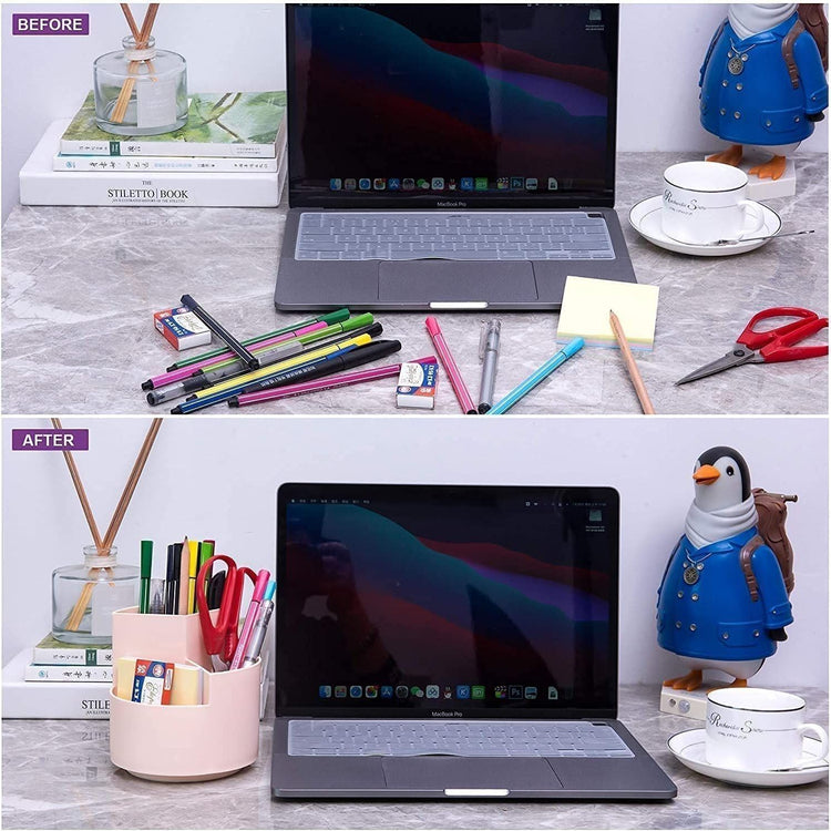 360 degree rotating multi-functional pen holder with 3 separate layer for office desk organiser (Pink) - Magdasmall