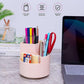 360 degree rotating multi-functional pen holder with 3 separate layer for office desk organiser (Pink) - Magdasmall