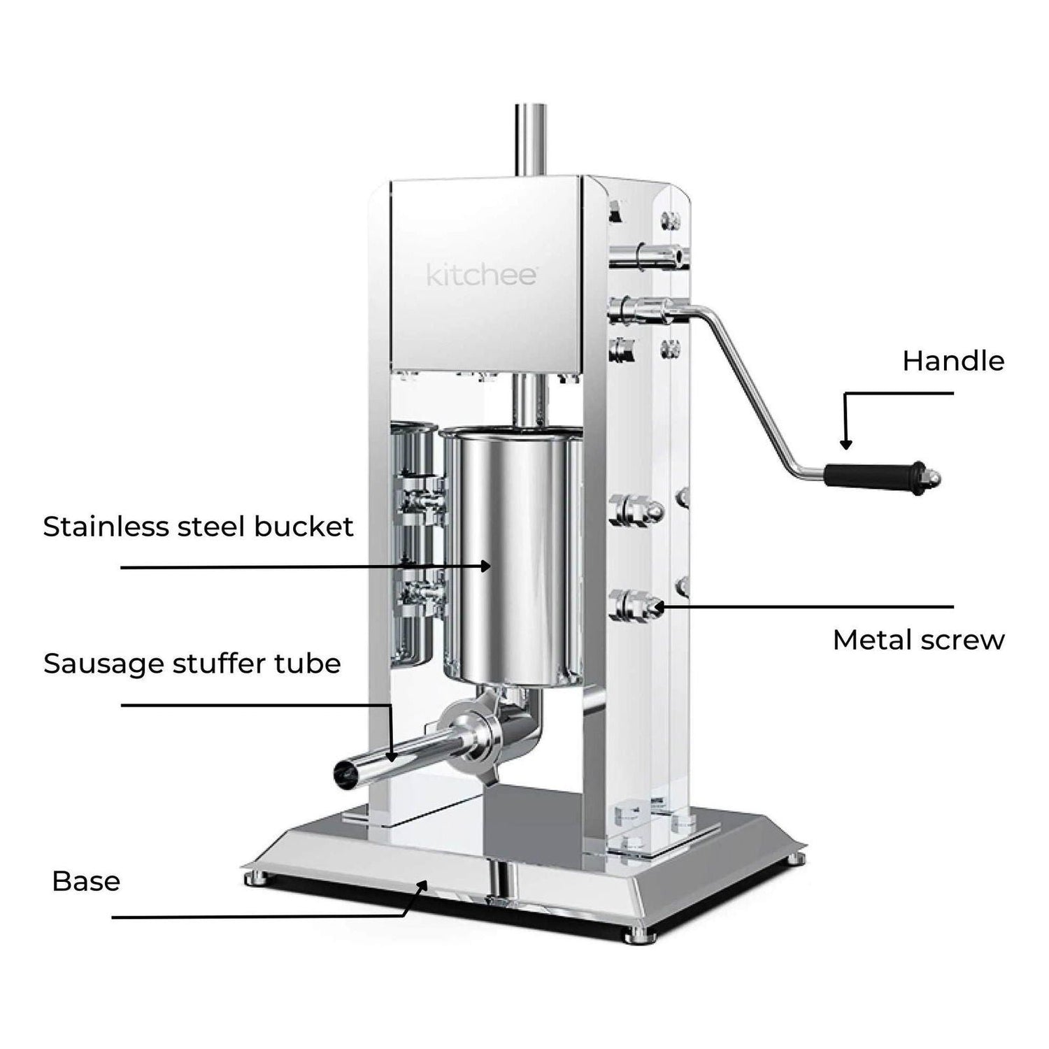 3L Manual Vertical Sausage Filler - Stainless Stuffer Meat Press Machine - Magdasmall