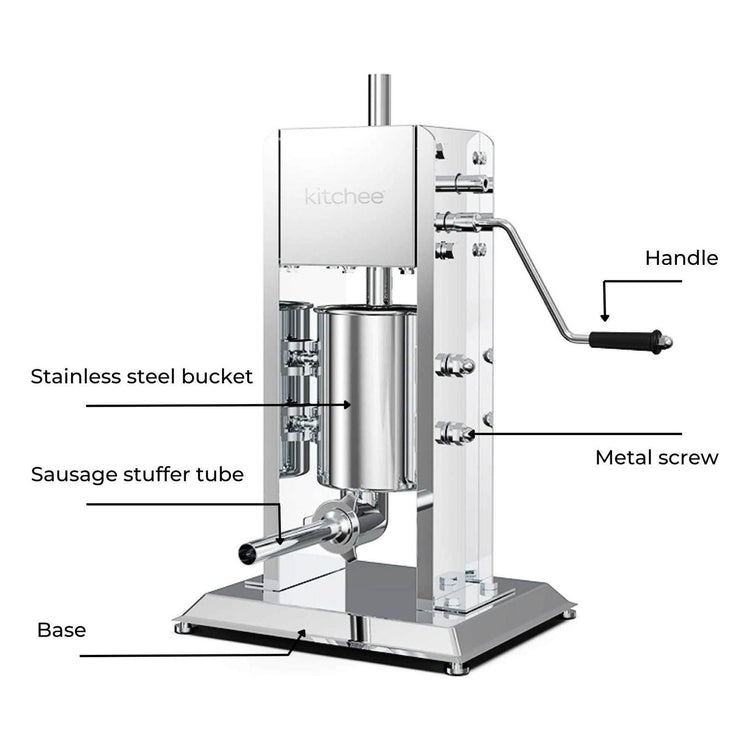 3L Manual Vertical Sausage Filler - Stainless Stuffer Meat Press Machine - Magdasmall