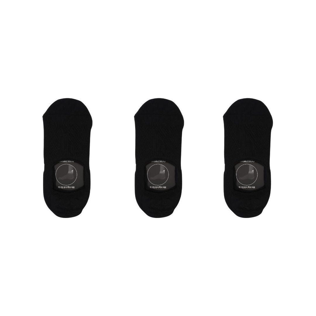 3X Rexy Cushion No Show Ankle Socks Small Non-Slip Breathable BLACK - Magdasmall