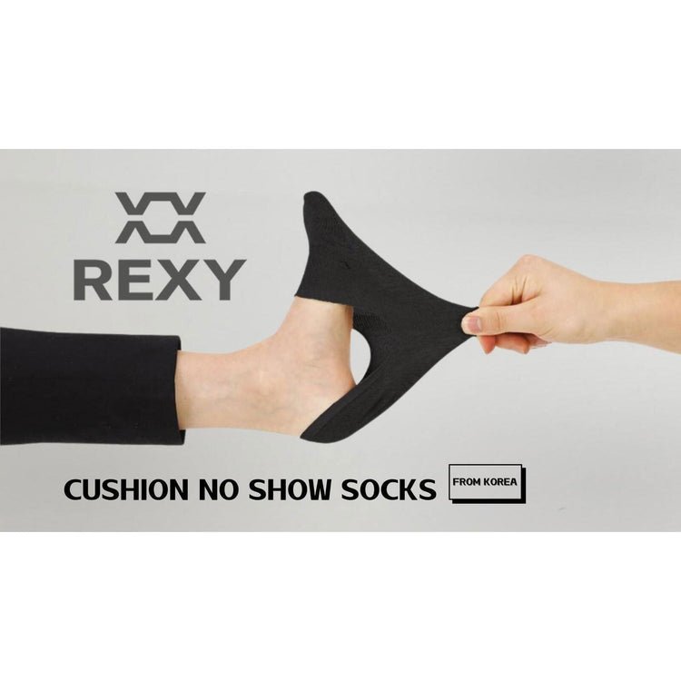 3X Rexy Cushion No Show Ankle Socks Small Non-Slip Breathable BLACK - Magdasmall