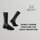3X Rexy Cushion No Show Ankle Socks Small Non-Slip Breathable BLACK - Magdasmall