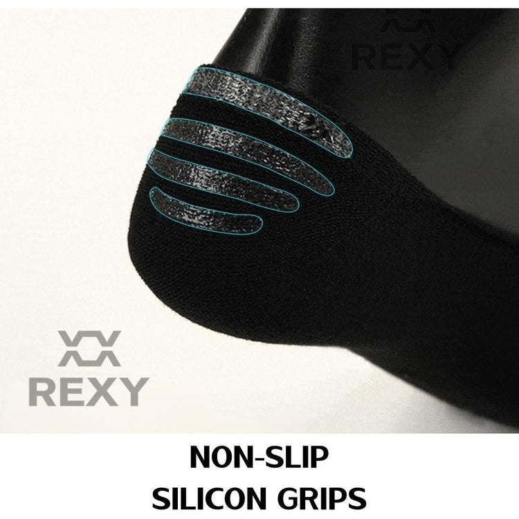 3X Rexy Cushion No Show Ankle Socks Small Non-Slip Breathable BLACK - Magdasmall