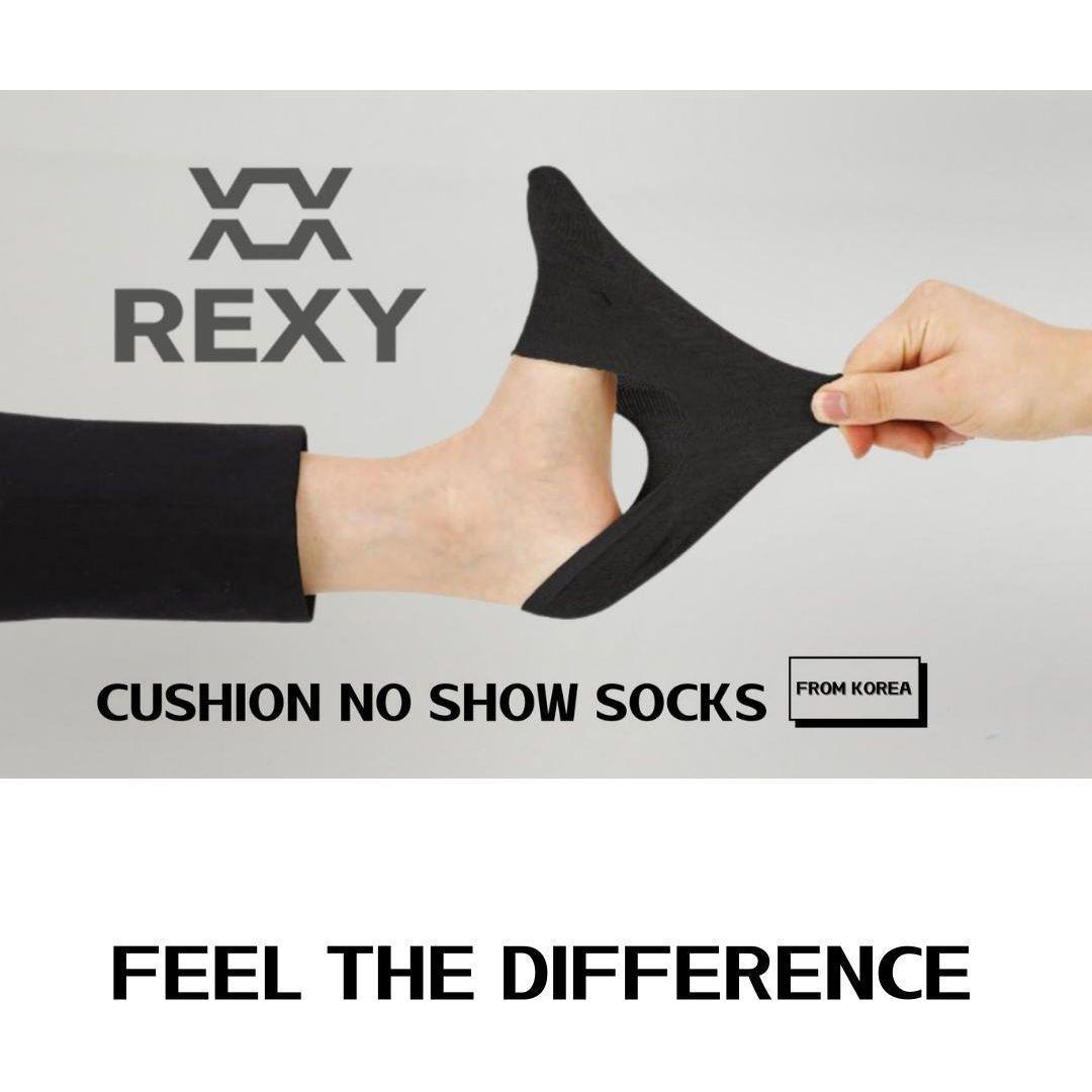 3X Rexy Cushion No Show Ankle Socks Small Non-Slip Breathable BLACK - Magdasmall