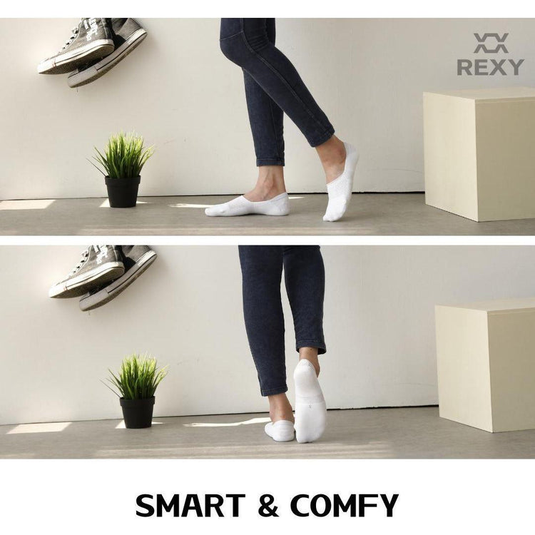 3X Rexy Cushion No Show Ankle Socks Small Non-Slip Breathable BLACK - Magdasmall