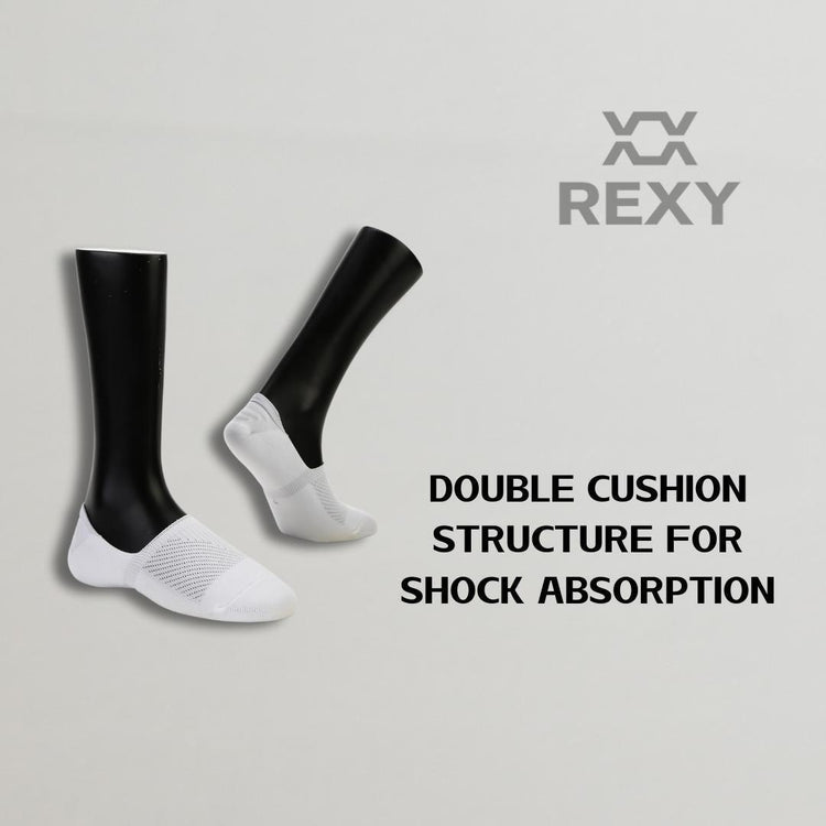3X Rexy Cushion No Show Ankle Socks Small Non-Slip Breathable WHITE - Magdasmall