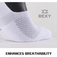 3X Rexy Cushion No Show Ankle Socks Small Non-Slip Breathable WHITE - Magdasmall