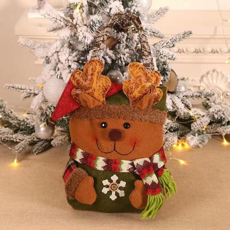 3 PCS Christmas Gift Bags - Santa, Snowman, and Reindeer Design for Holiday Treats and Presents - Magdasmall