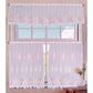 3 Pce Cafe Gardenia Lace Curtain Set - Magdasmall